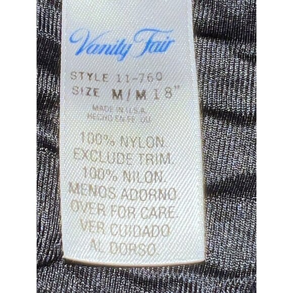 Vintage VANITY FAIR Lingerie Half Slip Black Nylon 18”  Style 11-760 Sz M - Picture 6 of 7
